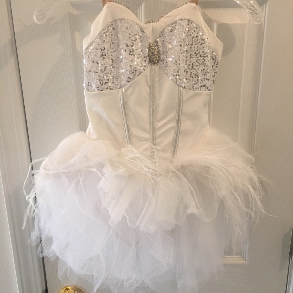 White Sequin & Tulle Ballet Dance Costume